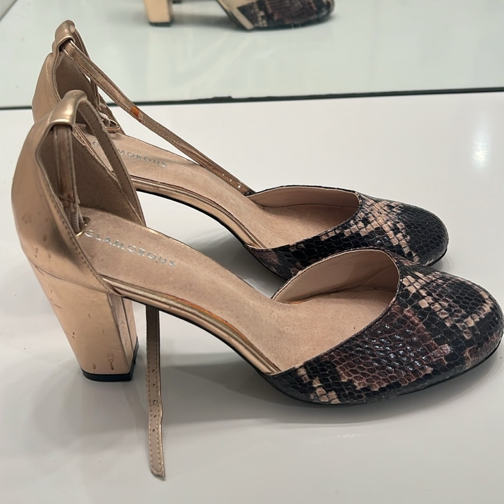 Glamorous Fall Mary Jane heels Faux snakeskin high heel size 10 Comfortable - Picture 2 of 10